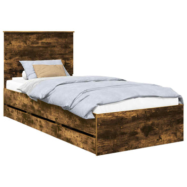 vidaXL Bettrahmen Geräucherte Eiche 100 x 200 cm Ingenieurs Holz