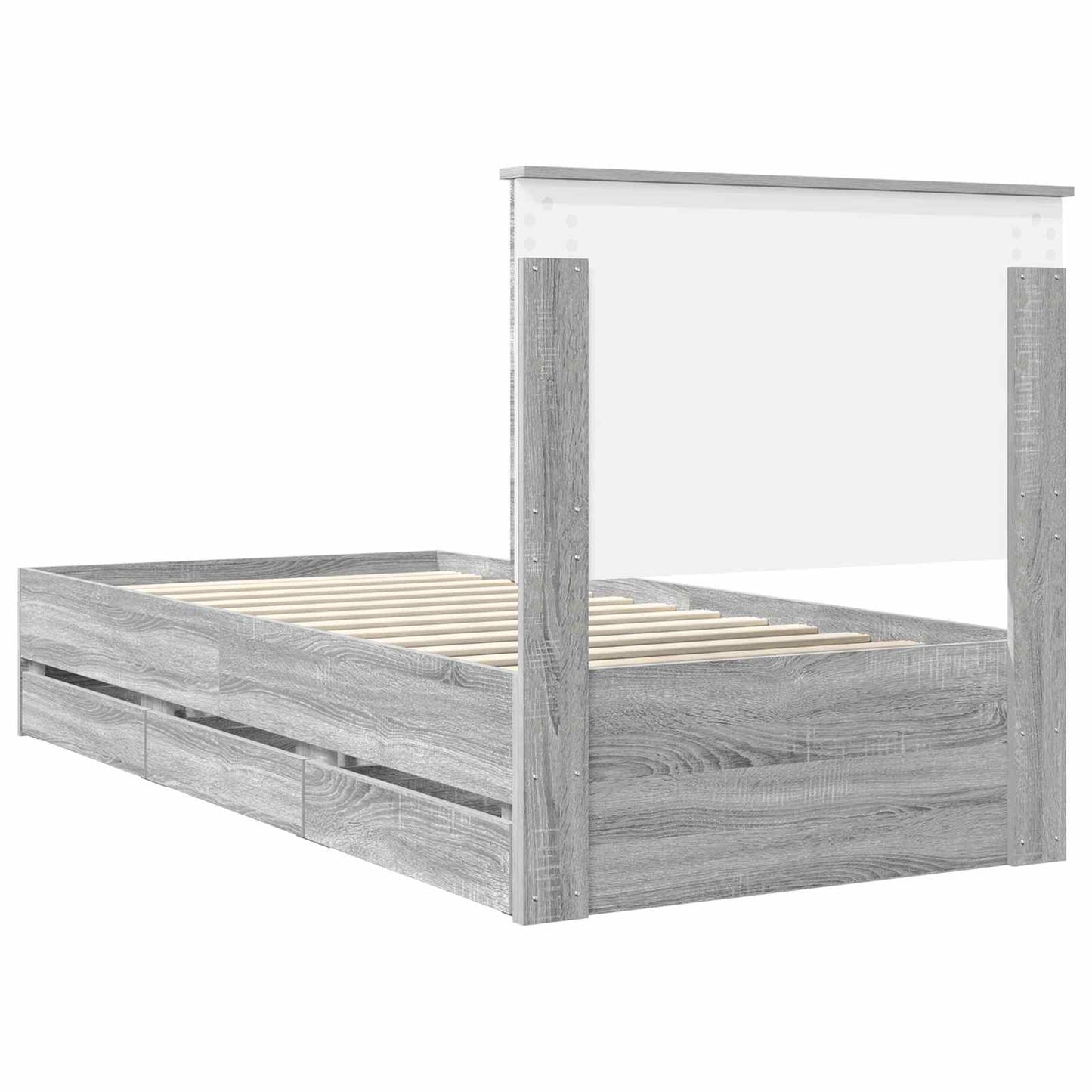 vidaXL Bettrahmen Graues Sonoma 100 x 200 cm Ingenieurs Holz