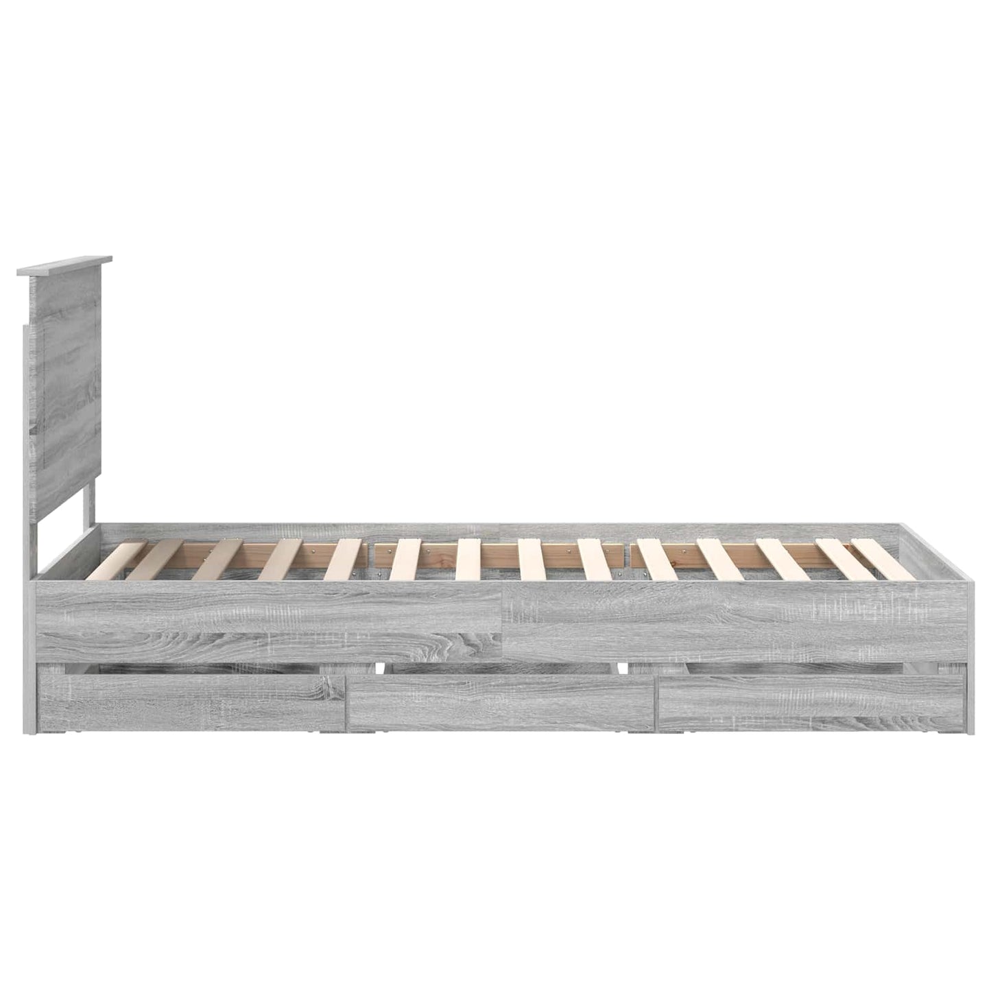 vidaXL Bettrahmen Graues Sonoma 100 x 200 cm Ingenieurs Holz