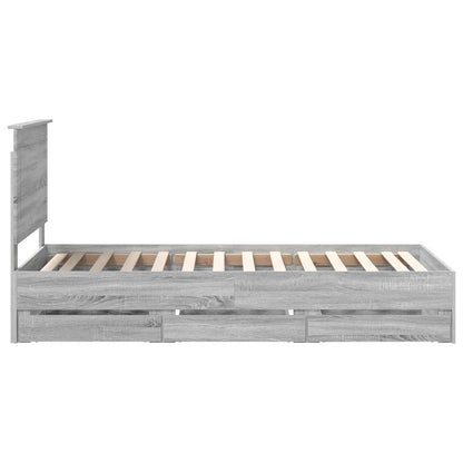 vidaXL Bettrahmen Graues Sonoma 100 x 200 cm Ingenieurs Holz