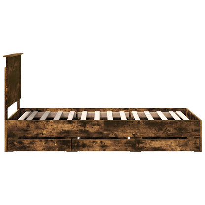 vidaXL Bettrahmen Geräucherte Eiche 90 x 190 cm Ingenieurs Holz