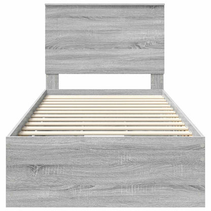 vidaXL Bettrahmen Graues Sonoma 90 x 190 cm Ingenieurs Holz