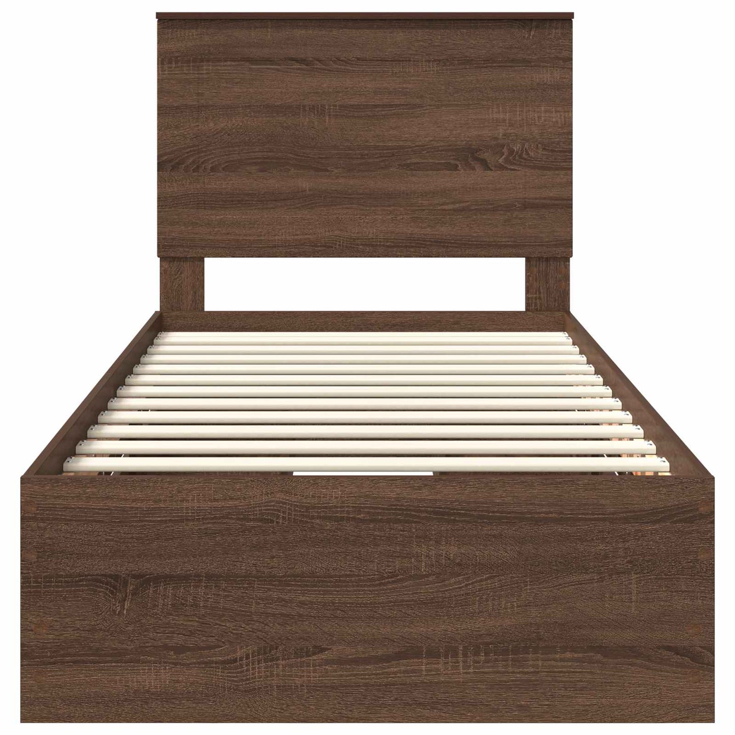 vidaXL Bettrahmen Braun Eichen-Optik 90 x 200 cm Ingenieurs Holz