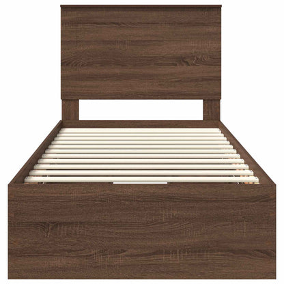 vidaXL Bettrahmen Braun Eichen-Optik 90 x 200 cm Ingenieurs Holz
