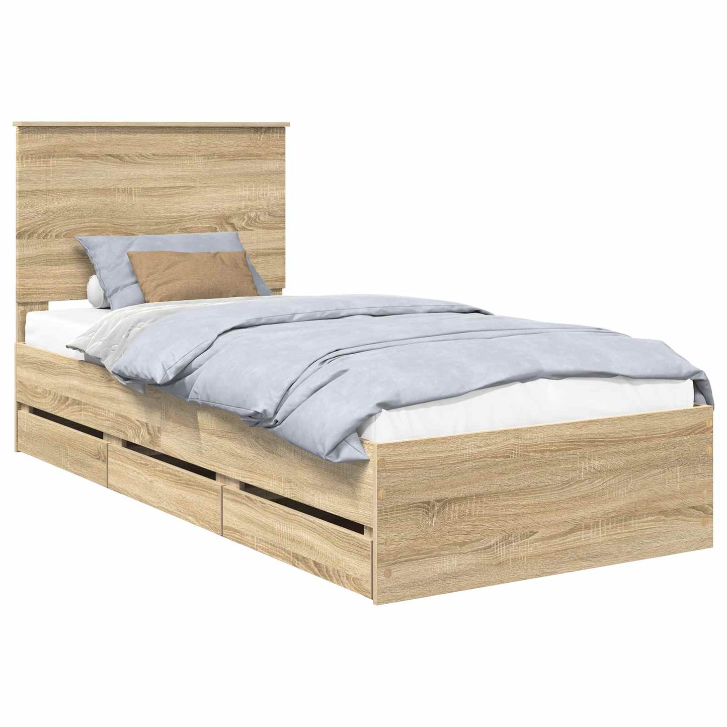vidaXL Bettrahmen Sonoma-Eiche 75 x 190 cm Ingenieurs Holz