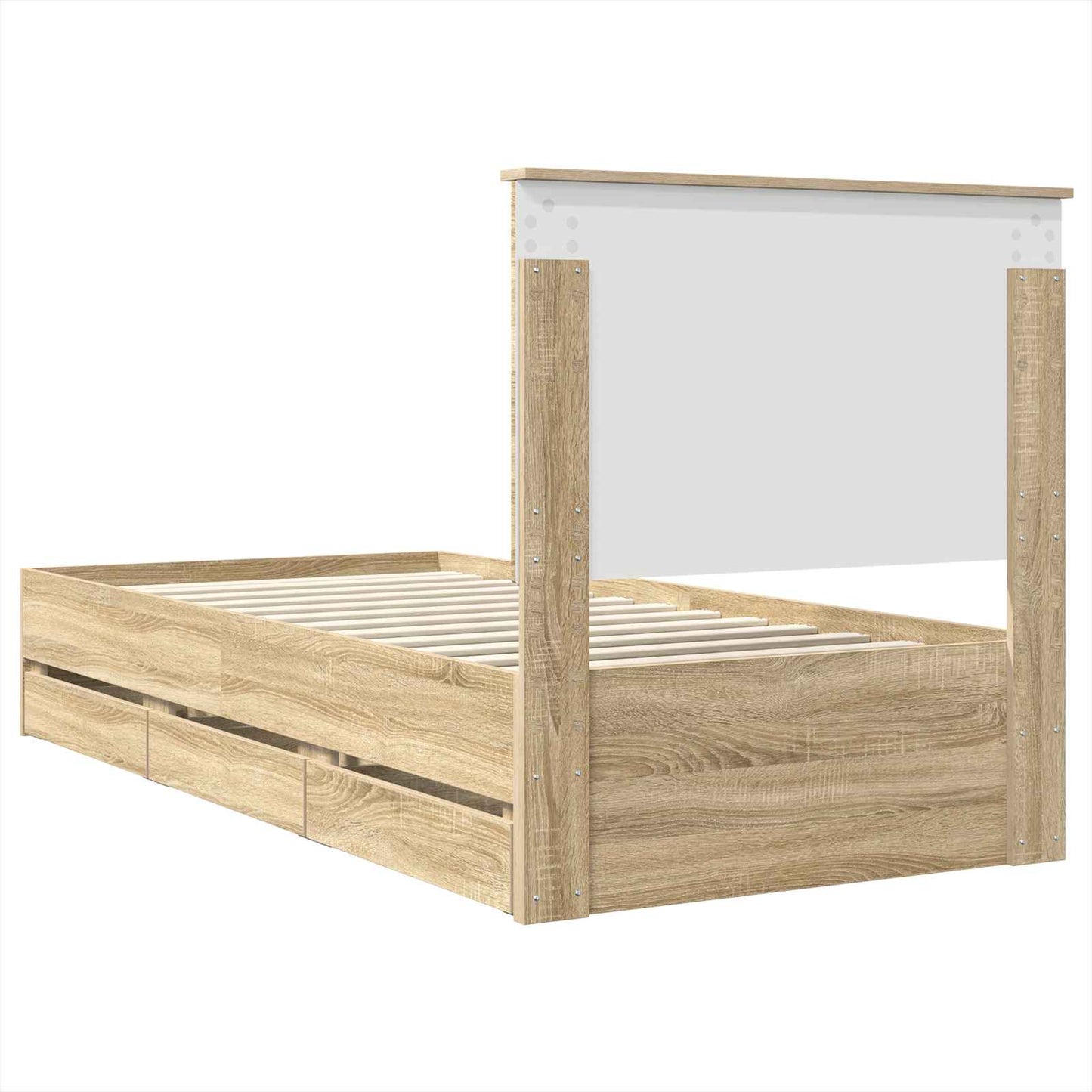 vidaXL Bettrahmen Sonoma-Eiche 75 x 190 cm Ingenieurs Holz