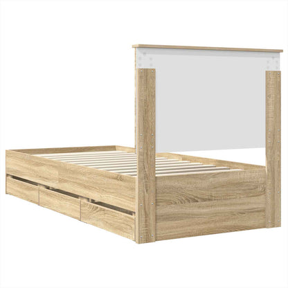 vidaXL Bettrahmen Sonoma-Eiche 75 x 190 cm Ingenieurs Holz