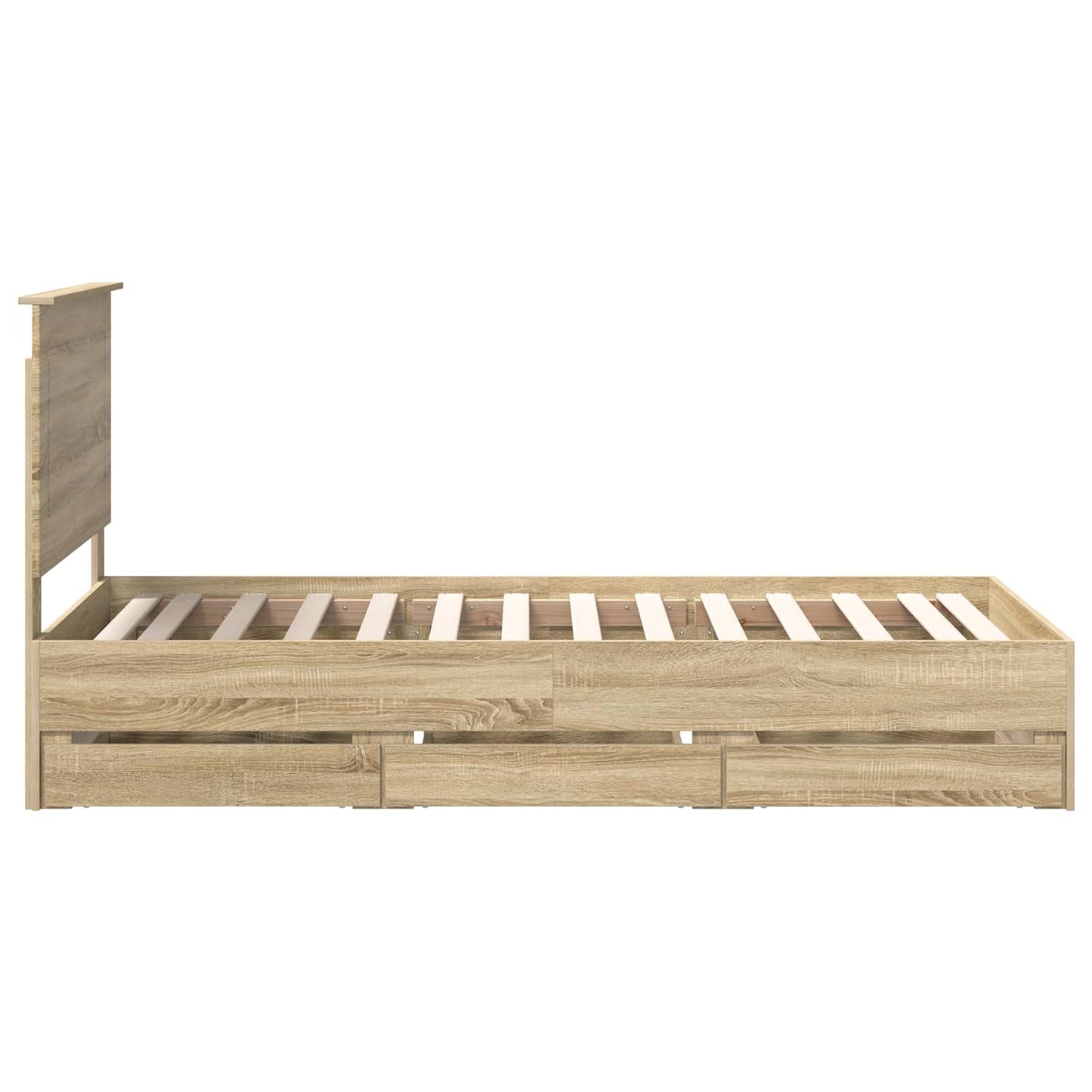vidaXL Bettrahmen Sonoma-Eiche 75 x 190 cm Ingenieurs Holz