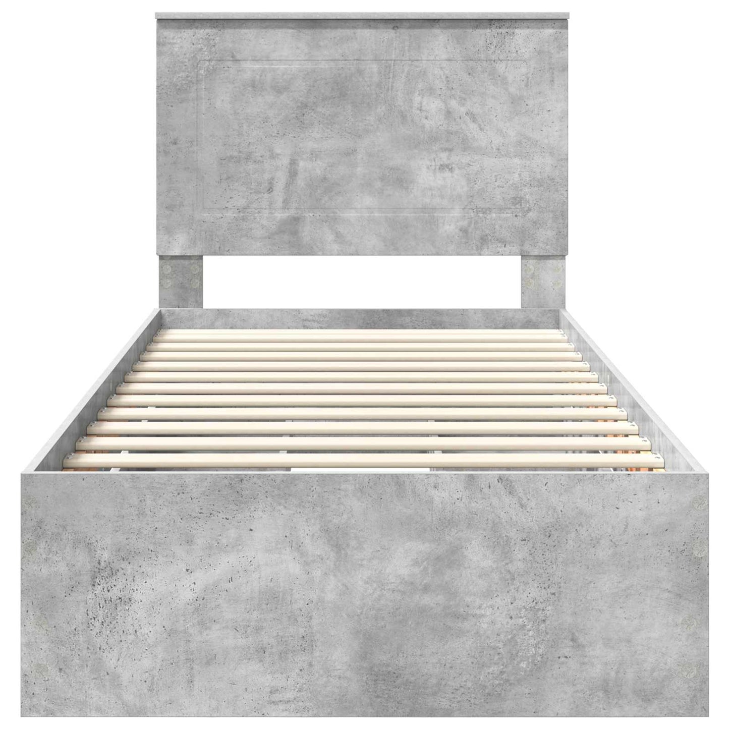 vidaXL Bettrahmen mit Kopfteil Beton Grau 75 x 190 cm Ingenieurs Holz