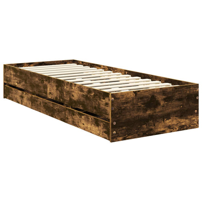 vidaXL Bettrahmen Geräucherte Eiche 75 x 190 cm Ingenieurs Holz