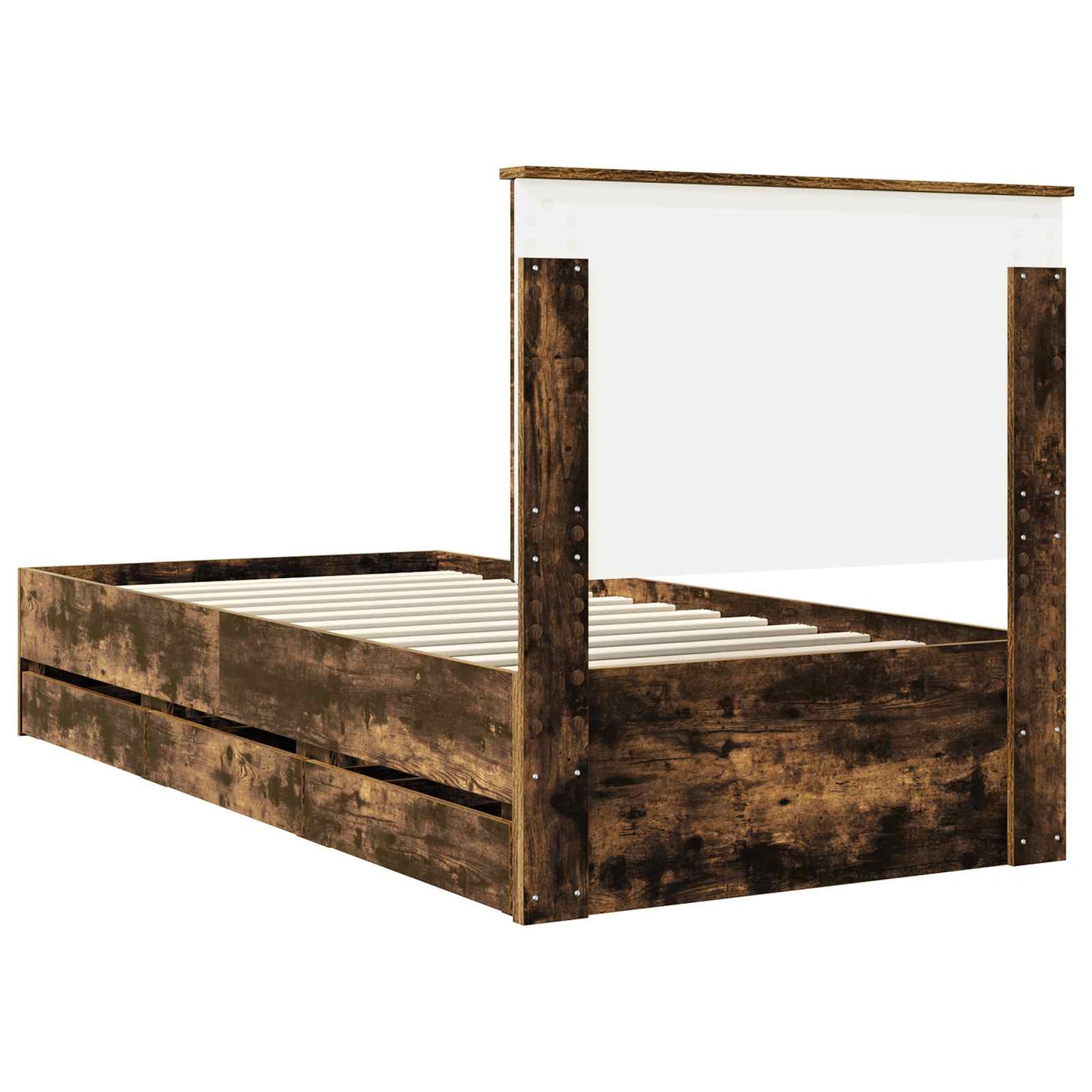 vidaXL Bettrahmen Geräucherte Eiche 75 x 190 cm Ingenieurs Holz