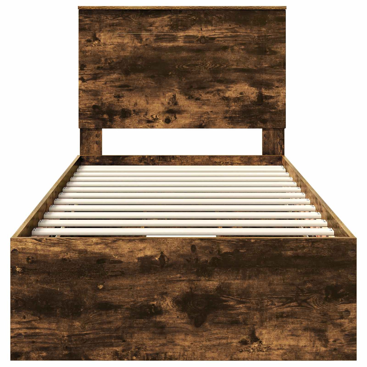 vidaXL Bettrahmen Geräucherte Eiche 75 x 190 cm Ingenieurs Holz