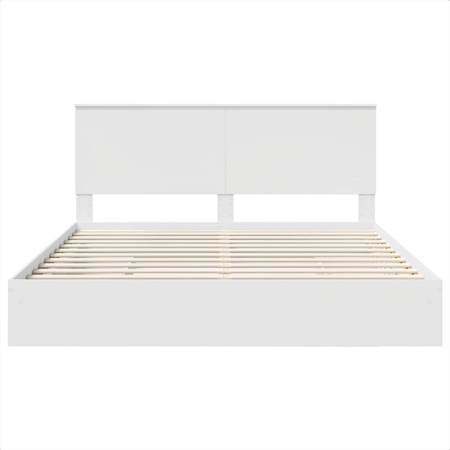 vidaXL Aufbewahrungsbett mit Kopfteil Weiß 200 x 200 cm Holzwerkstoff