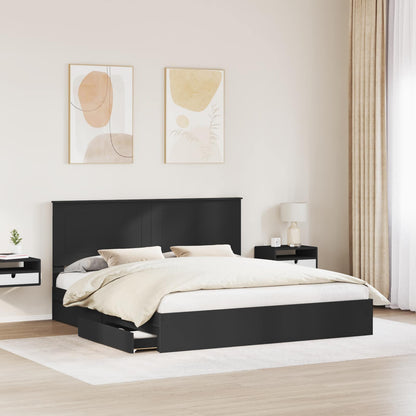 vidaXL Aufbewahrungsbett Schwarz 200 x 200 cm Holzwerkstoff