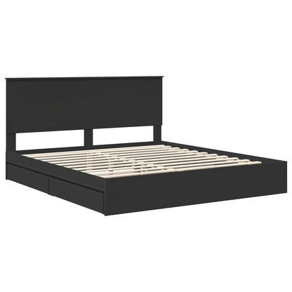 vidaXL Aufbewahrungsbett Schwarz 200 x 200 cm Holzwerkstoff