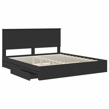vidaXL Aufbewahrungsbett Schwarz 200 x 200 cm Holzwerkstoff