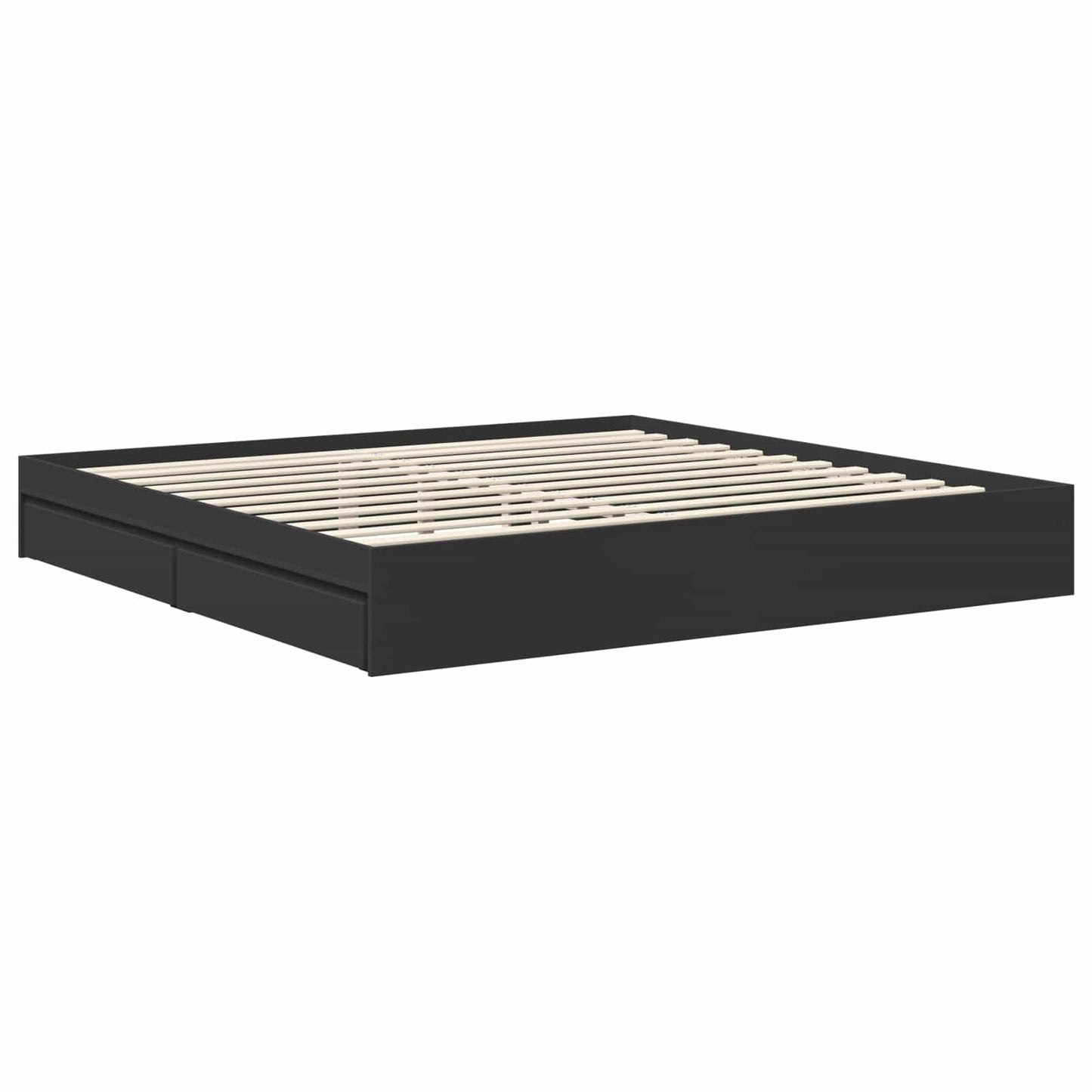 vidaXL Aufbewahrungsbett Schwarz 200 x 200 cm Holzwerkstoff