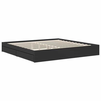 vidaXL Aufbewahrungsbett Schwarz 200 x 200 cm Holzwerkstoff