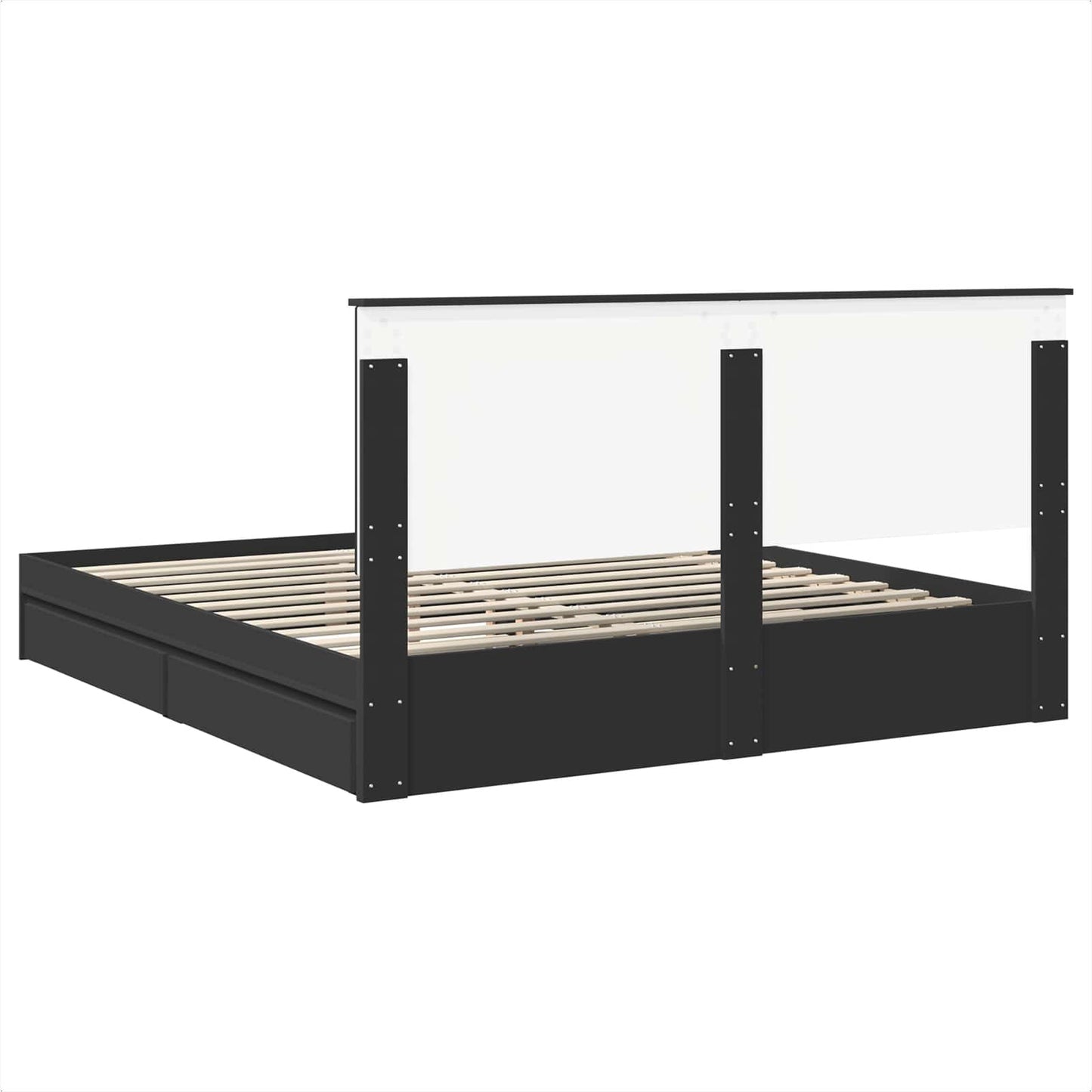vidaXL Aufbewahrungsbett Schwarz 200 x 200 cm Holzwerkstoff