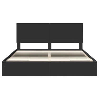 vidaXL Aufbewahrungsbett Schwarz 200 x 200 cm Holzwerkstoff