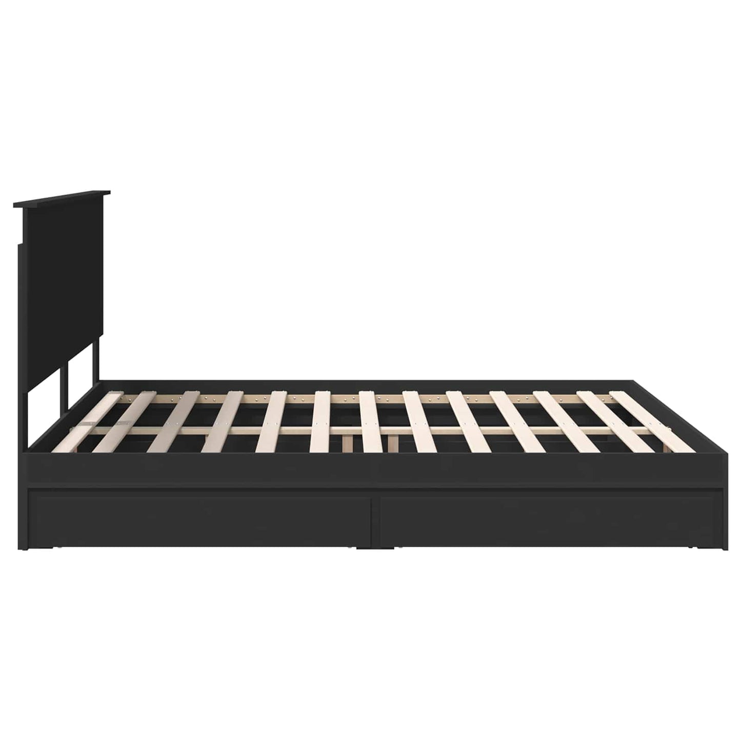 vidaXL Aufbewahrungsbett Schwarz 200 x 200 cm Holzwerkstoff