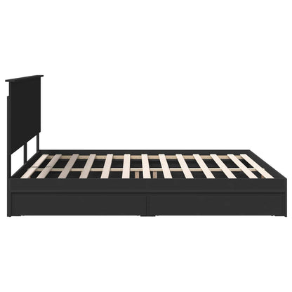 vidaXL Aufbewahrungsbett Schwarz 200 x 200 cm Holzwerkstoff