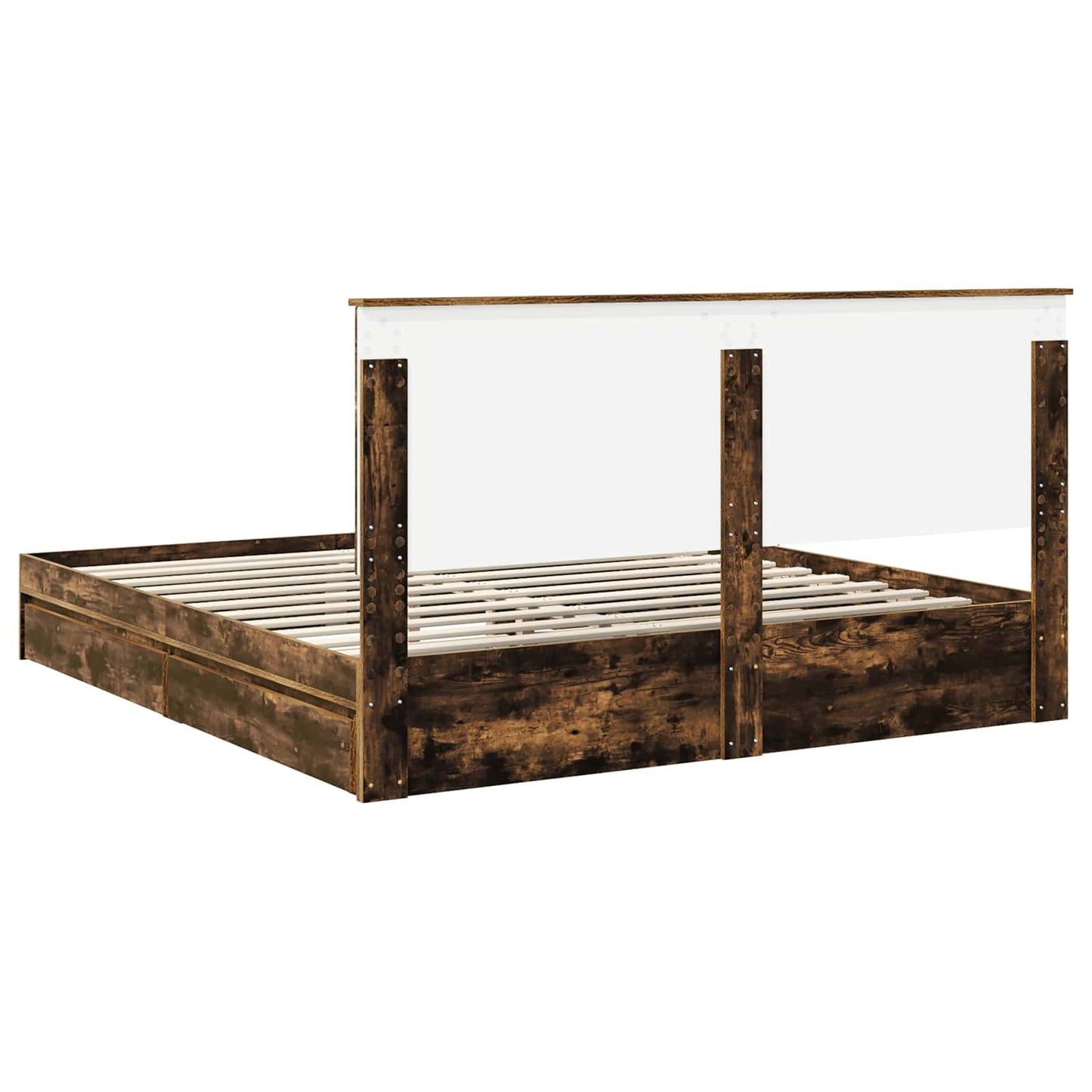 vidaXL Aufbewahrungsbett Geräucherte Eiche 200 x 200 cm Holzwerkstoff
