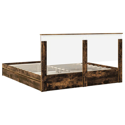 vidaXL Aufbewahrungsbett Geräucherte Eiche 200 x 200 cm Holzwerkstoff