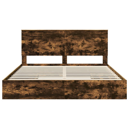 vidaXL Aufbewahrungsbett Geräucherte Eiche 200 x 200 cm Holzwerkstoff