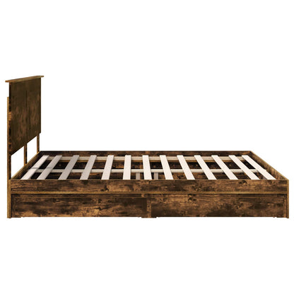 vidaXL Aufbewahrungsbett Geräucherte Eiche 200 x 200 cm Holzwerkstoff