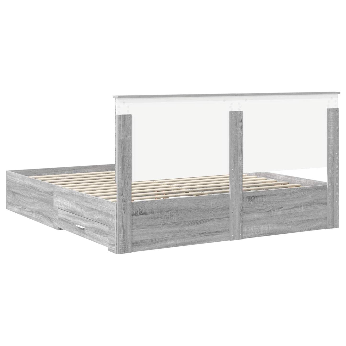 vidaXL Aufbewahrungsbett Graues Sonoma 200 x 200 cm Holzwerkstoff