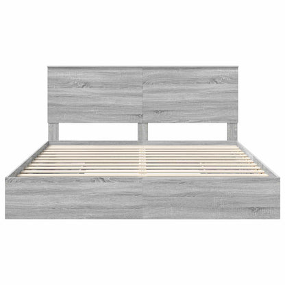 vidaXL Aufbewahrungsbett Graues Sonoma 200 x 200 cm Holzwerkstoff