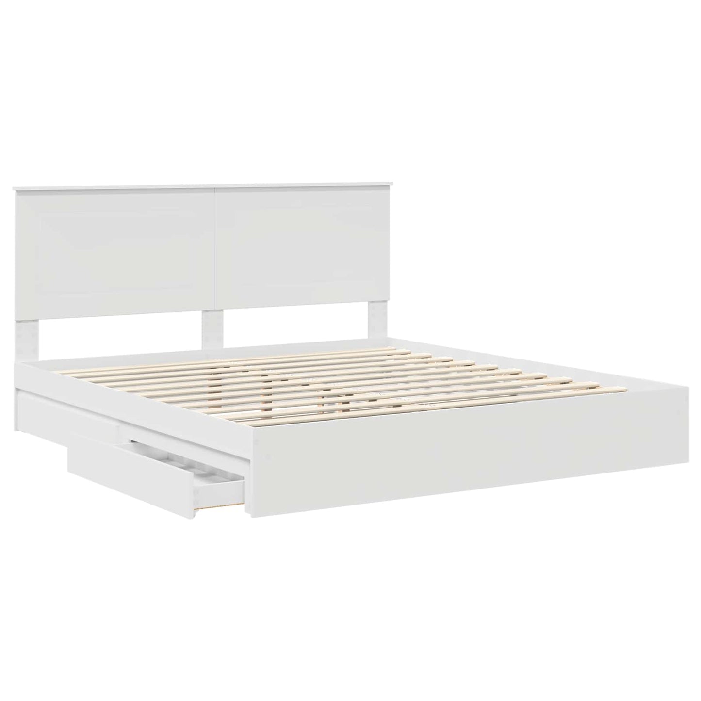 vidaXL Aufbewahrungsbett mit Kopfteil Weiß 180 x 200 cm Holzwerkstoff