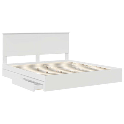 vidaXL Aufbewahrungsbett mit Kopfteil Weiß 180 x 200 cm Holzwerkstoff