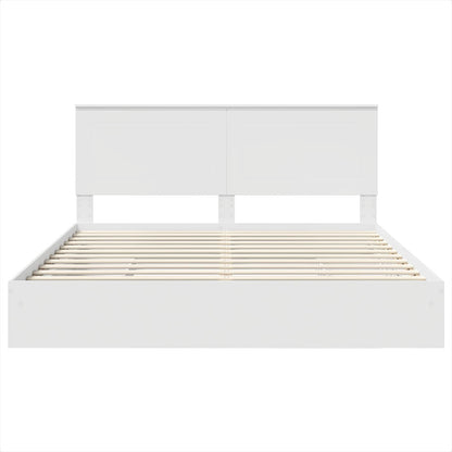 vidaXL Aufbewahrungsbett mit Kopfteil Weiß 180 x 200 cm Holzwerkstoff