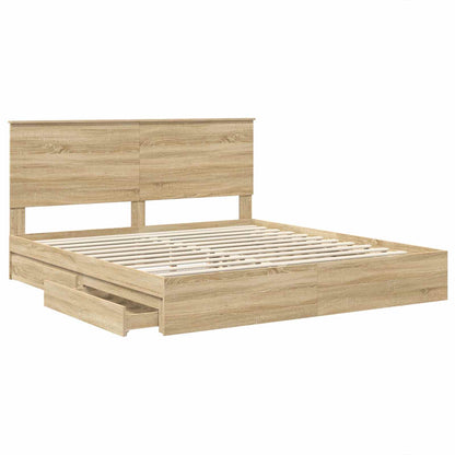 vidaXL Aufbewahrungsbett Sonoma-Eiche 180 x 200 cm Holzwerkstoff