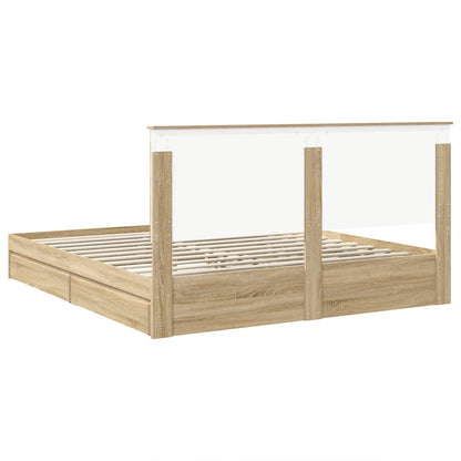 vidaXL Aufbewahrungsbett Sonoma-Eiche 180 x 200 cm Holzwerkstoff