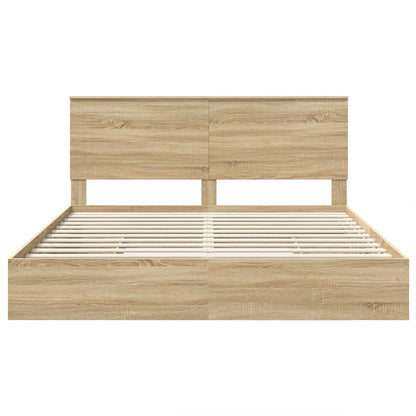 vidaXL Aufbewahrungsbett Sonoma-Eiche 180 x 200 cm Holzwerkstoff