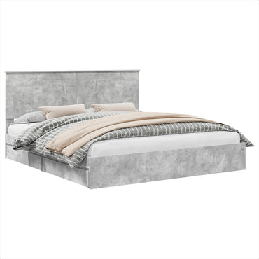 vidaXL Aufbewahrungsbett Beton Grau 180 x 200 cm Holzwerkstoff