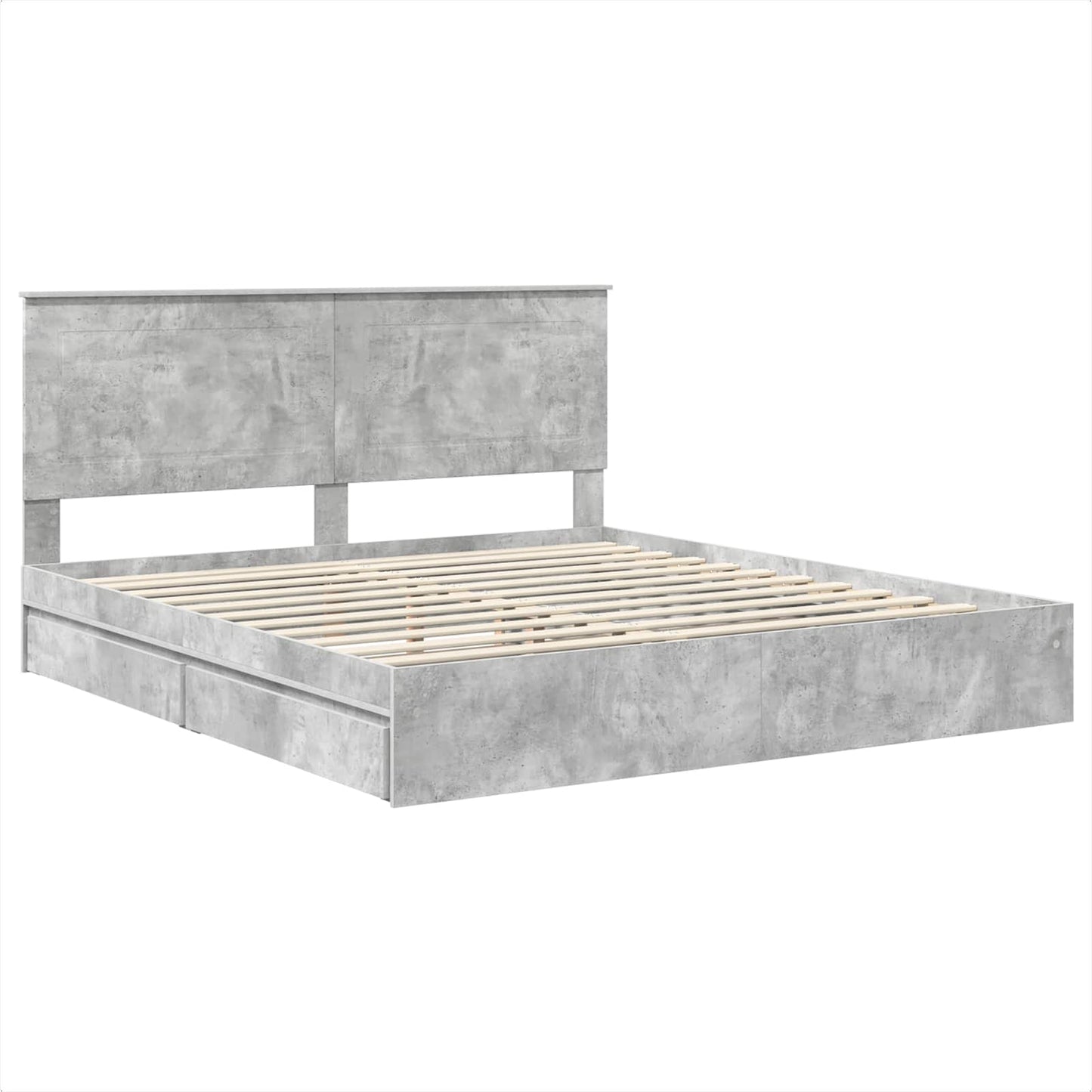 vidaXL Aufbewahrungsbett Beton Grau 180 x 200 cm Holzwerkstoff