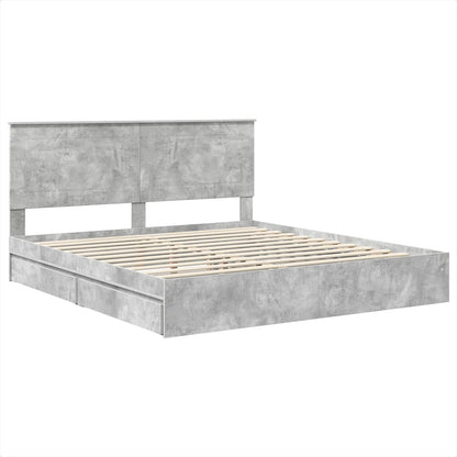vidaXL Aufbewahrungsbett Beton Grau 180 x 200 cm Holzwerkstoff