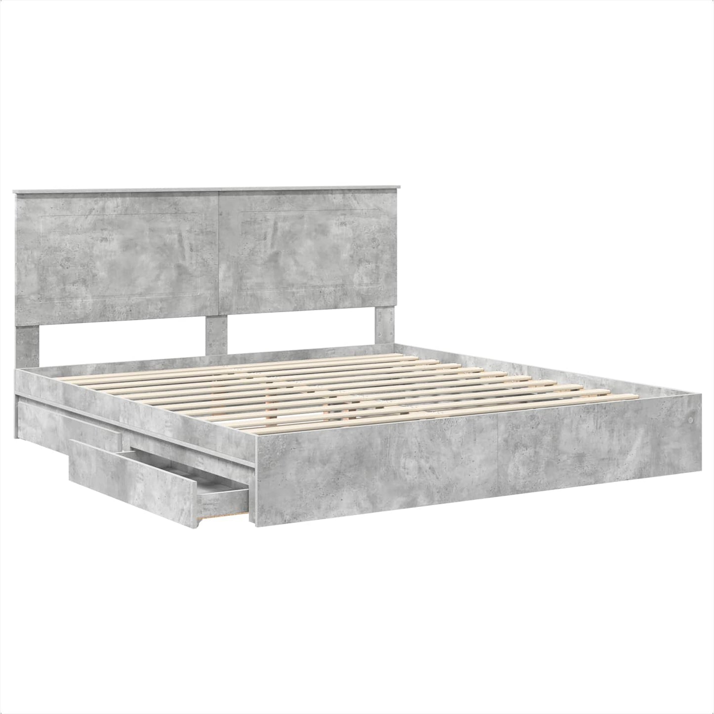 vidaXL Aufbewahrungsbett Beton Grau 180 x 200 cm Holzwerkstoff