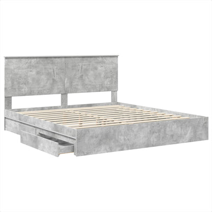 vidaXL Aufbewahrungsbett Beton Grau 180 x 200 cm Holzwerkstoff