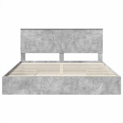 vidaXL Aufbewahrungsbett Beton Grau 180 x 200 cm Holzwerkstoff