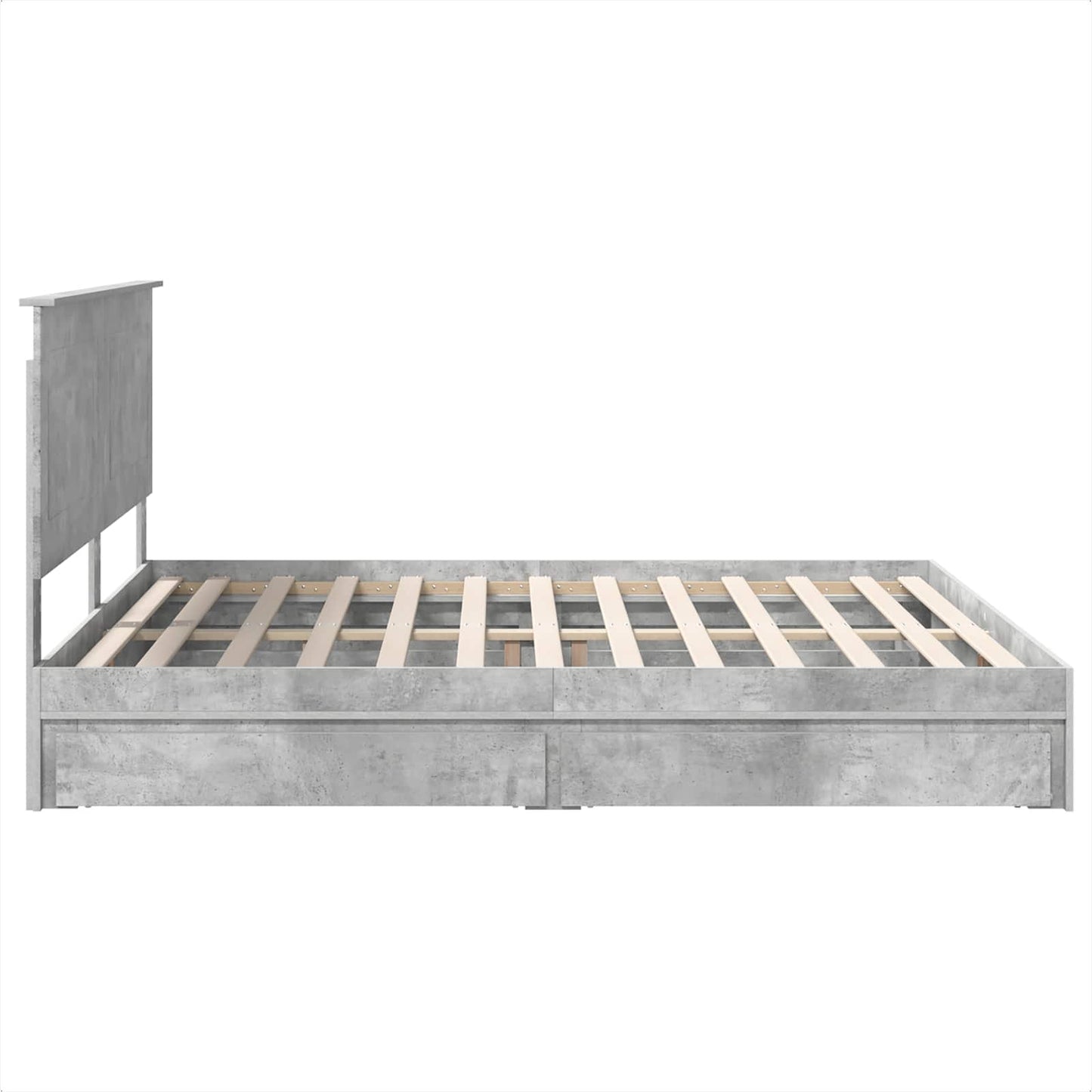 vidaXL Aufbewahrungsbett Beton Grau 180 x 200 cm Holzwerkstoff