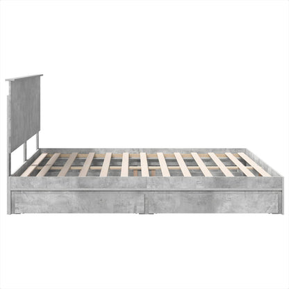 vidaXL Aufbewahrungsbett Beton Grau 180 x 200 cm Holzwerkstoff