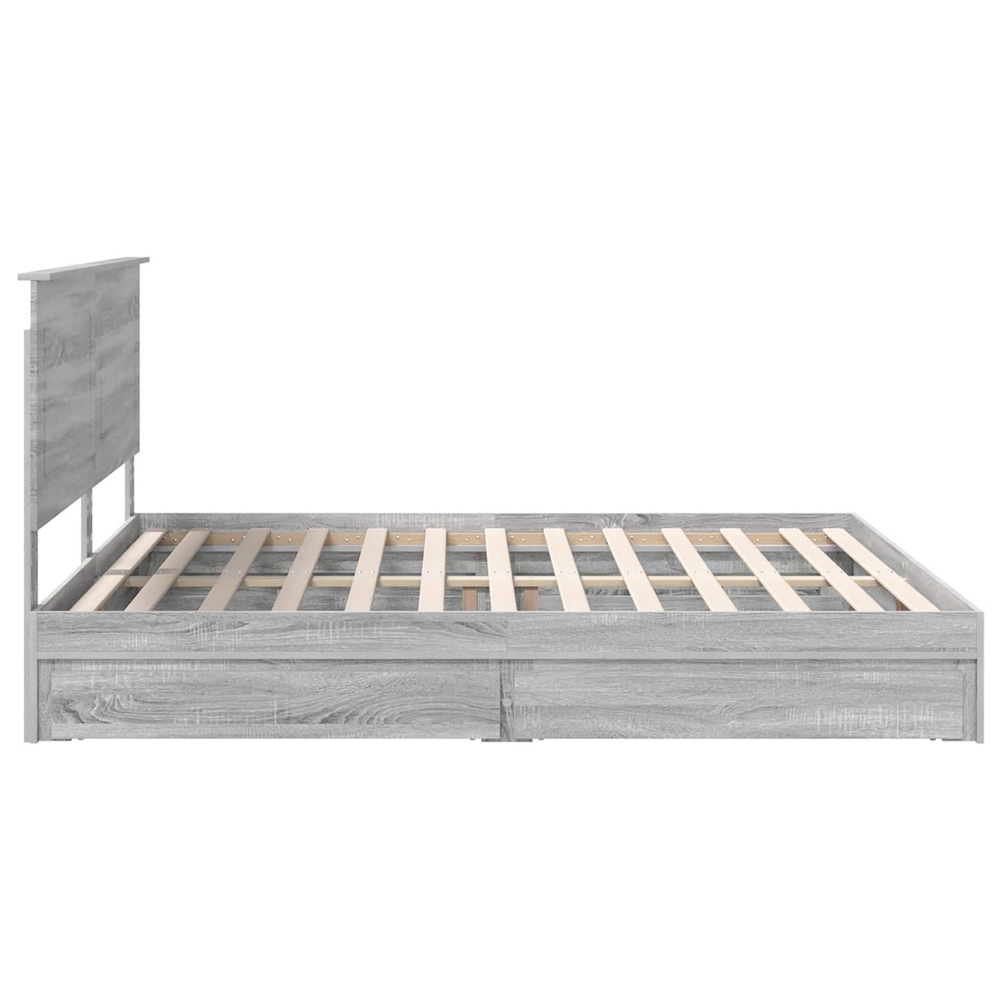 vidaXL Aufbewahrungsbett Graues Sonoma 180 x 200 cm Holzwerkstoff