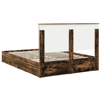 vidaXL Aufbewahrungsbett Geräucherte Eiche 160 x 200 cm Holzwerkstoff