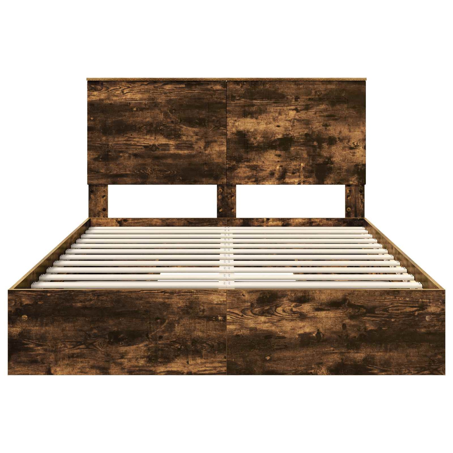 vidaXL Aufbewahrungsbett Geräucherte Eiche 160 x 200 cm Holzwerkstoff