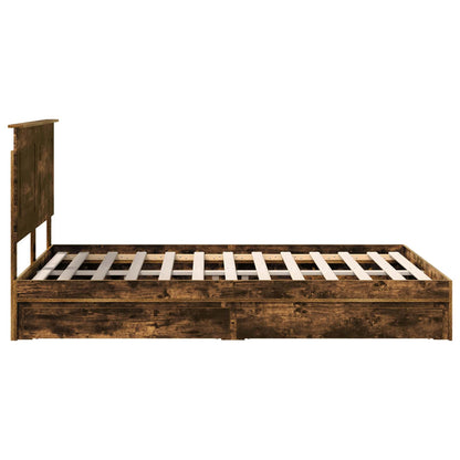 vidaXL Aufbewahrungsbett Geräucherte Eiche 160 x 200 cm Holzwerkstoff